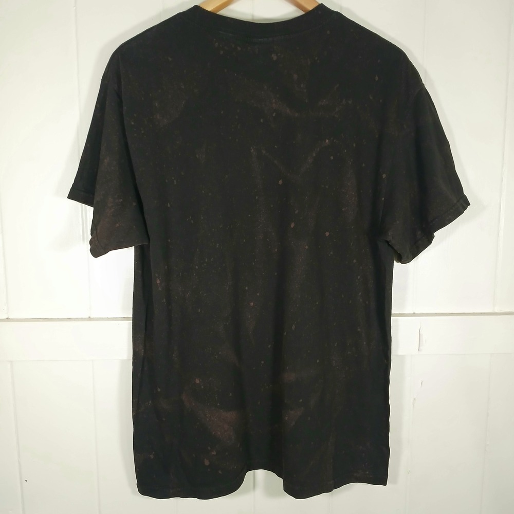 Medusa Greek Gold Chain Graphic T-Shirt Acid Bleach Wash Men Large Black Alstyle - Picture 2 of 7